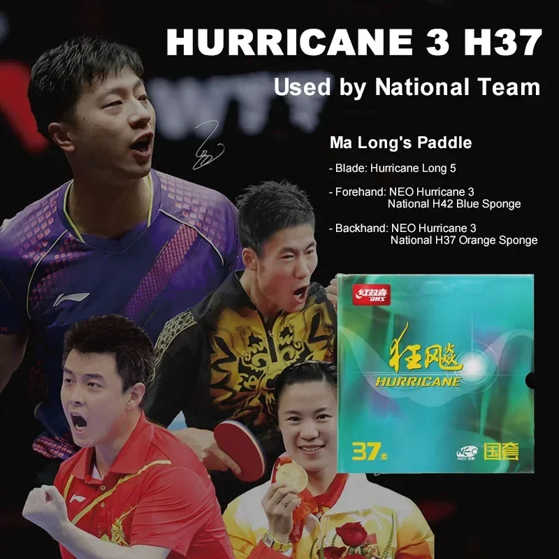 Table Tennis Backhand - DHS-Hurricane 3 H37 Gomma da ping